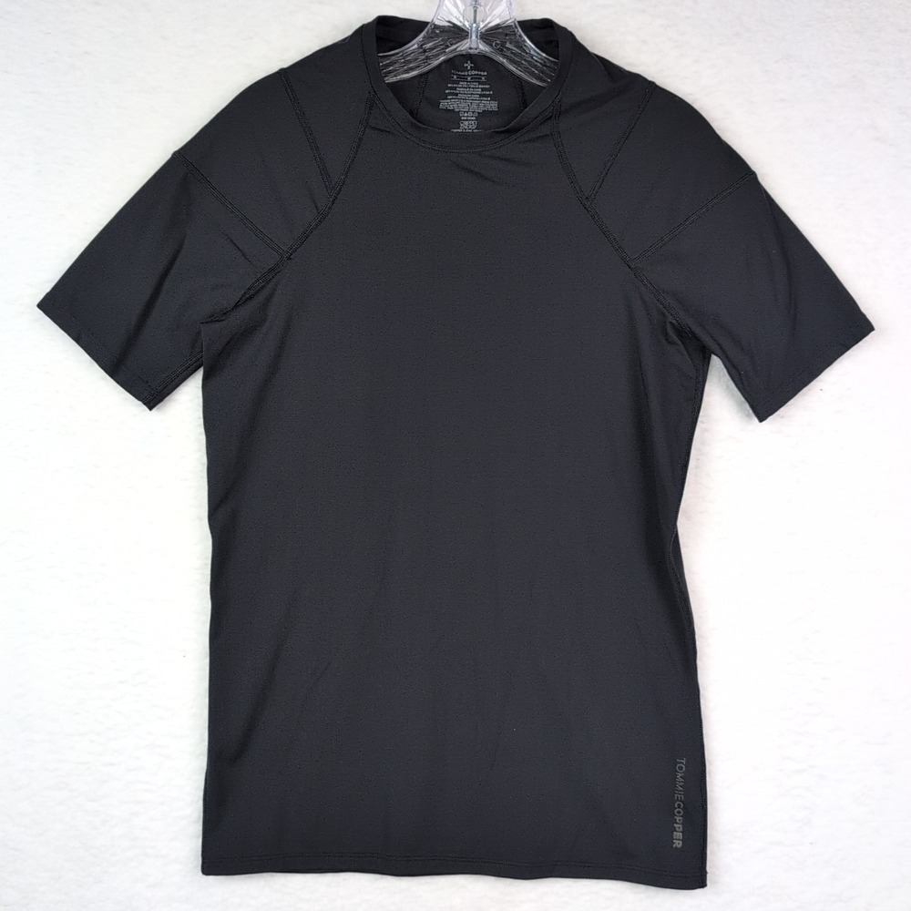 Tommie‎ Copper Shoulder Support Shirt Mens M Black Stretch Wicking Anti-Odor
